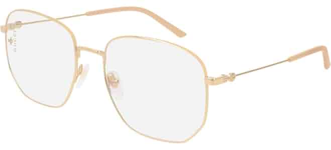 Gucci GG 0396S 001 Gold Metal Square Sunglasses Transparent Gucci GG 0396S 001 Gold Metal Square Sunglasses Transparent